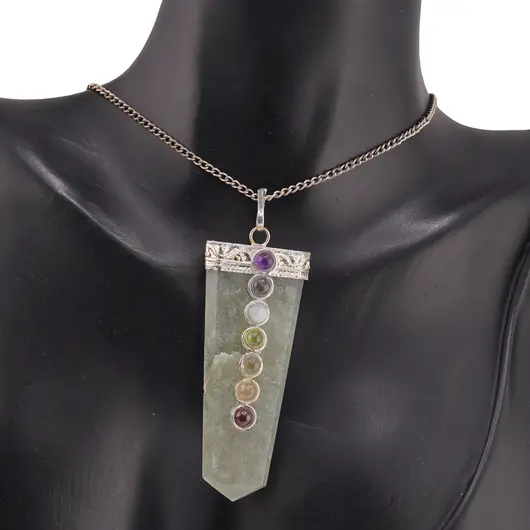 Pandantiv cu cele sapte chakre si Aventurin, model sabie 50-60mm, imagine 2