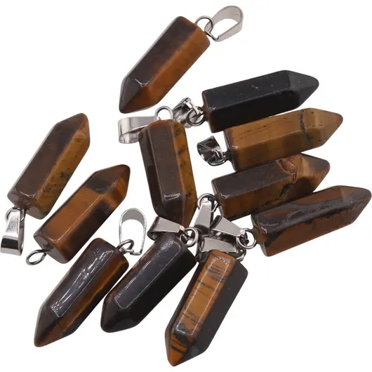 Pandantiv Ochi de tigru cu varf, 23mm, imagine 2