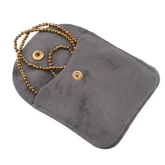 Saculet din catifea pentru bijuterii, 8cm - gri, imagine 2