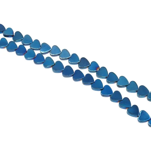 Sirag Hematit albastru inima 6mm, 40cm, imagine 2
