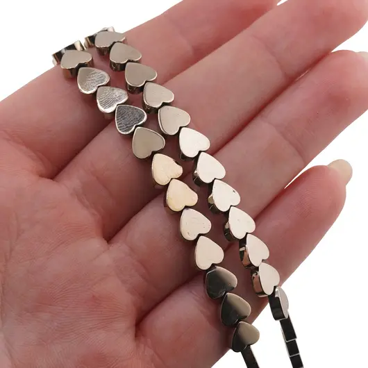 Sirag Hematit auriu inima 6mm, 40cm, imagine 3