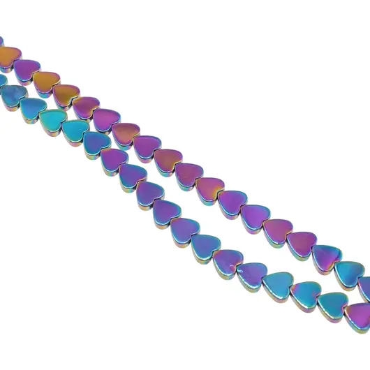 Sirag Hematit electroplacat inima 6mm, 40cm, imagine 2