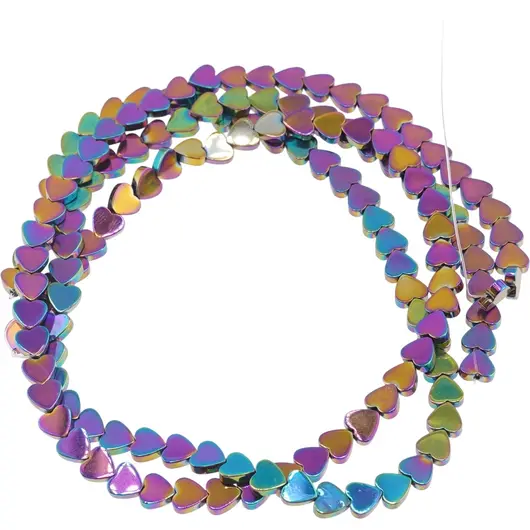 Sirag Hematit electroplacat inima 6mm, 40cm