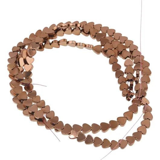 Sirag Hematit portocaliu inima 6mm, 40cm