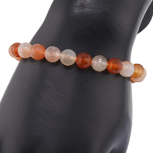 Bratara Carneol sfere fatetate 8mm, imagine 2