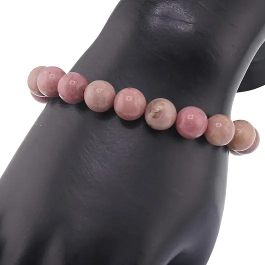 Bratara Rodonit roz sfere 10mm, imagine 2