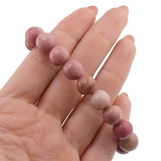 Bratara Rodonit roz sfere 10mm, imagine 3