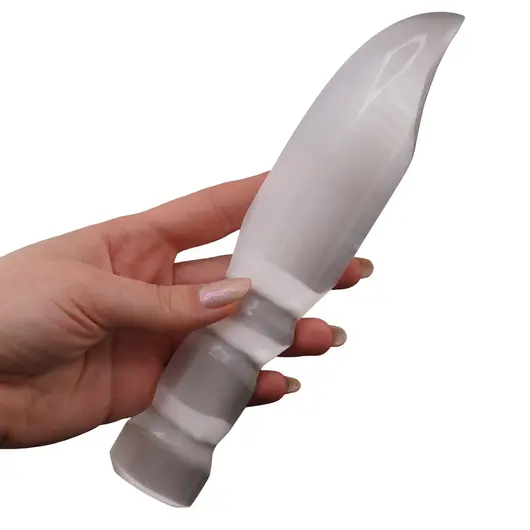 Cutit sculptat din Selenit, 19cm, imagine 3