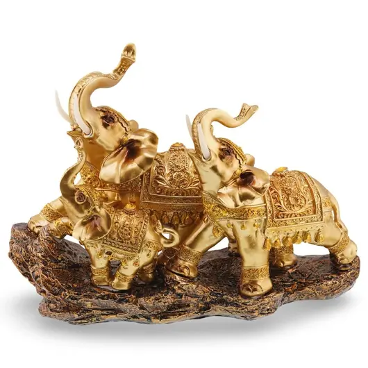 Statueta feng shui Familie de Elefanti, 28cm