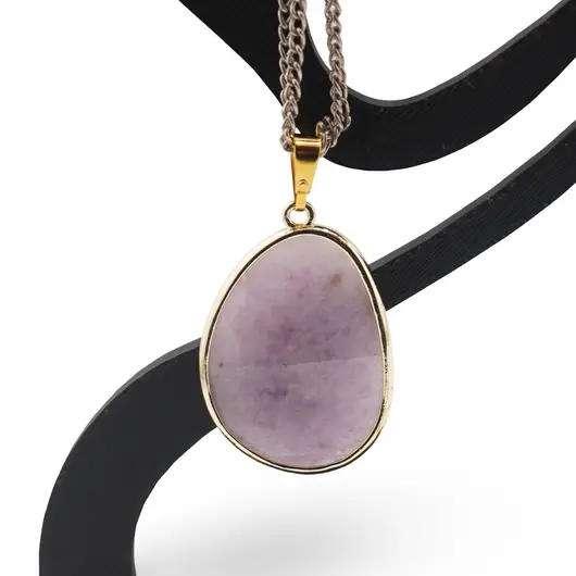 Pandantiv Ametist fatetat oval neregulat, 32mm, imagine 2