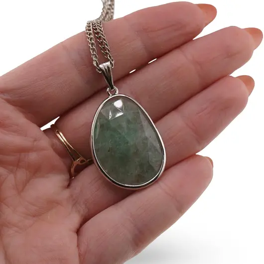 Pandantiv Aventurin fatetat oval neregulat, 32mm, imagine 3