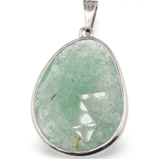 Pandantiv Aventurin fatetat oval neregulat, 32mm