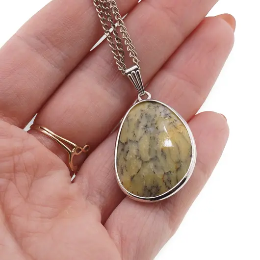 Pandantiv Jad serpentin fatetat oval neregulat, 32mm, imagine 3