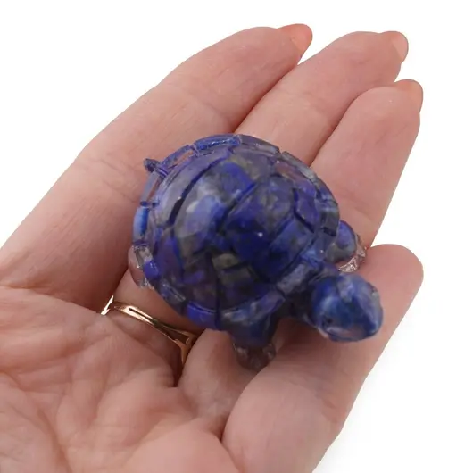 Broscuta din rasina cu spartura Lapis lazuli, 5cm, imagine 3