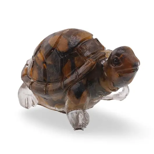 Broscuta din rasina cu spartura Ochi de tigru, 5cm