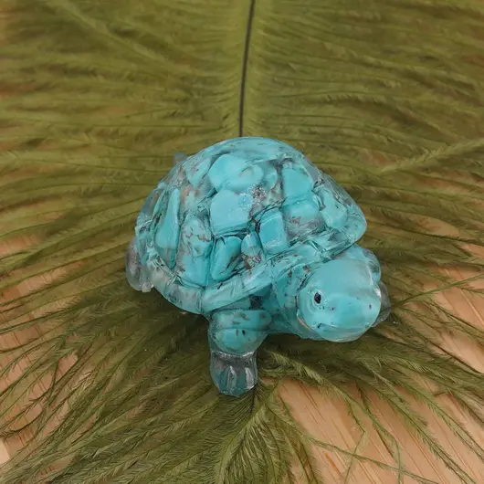 Broscuta din rasina cu spartura Turcoaz, 5cm, imagine 2