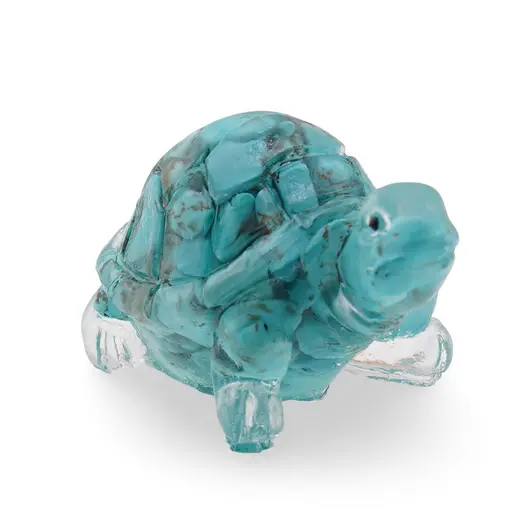 Broscuta din rasina cu spartura Turcoaz, 5cm