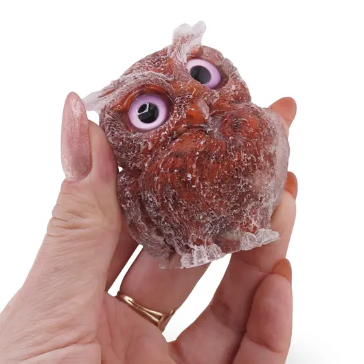 Bufnita din rasina cu spartura Jasp rosu , 6cm, imagine 3