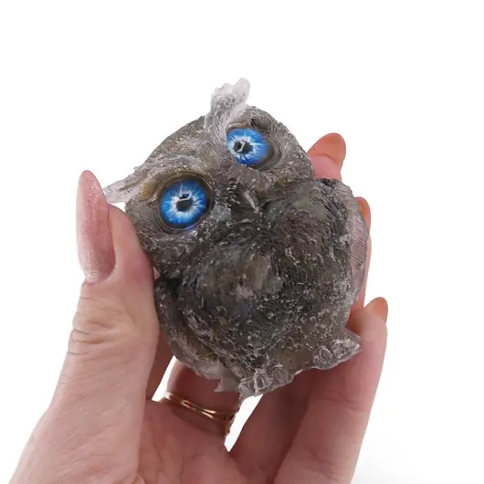 Bufnita din rasina cu spartura Labradorit , 6cm, imagine 3