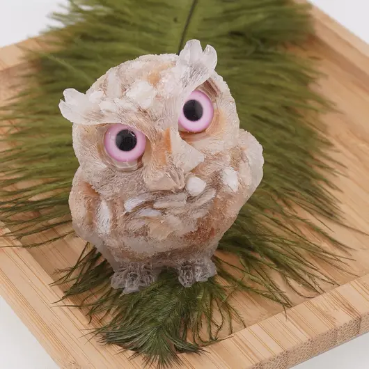 Bufnita din rasina cu spartura Sidef crem, 6cm, imagine 2