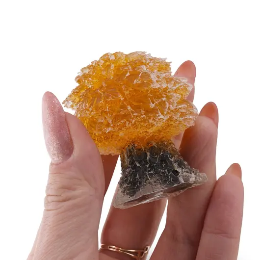 Copac din rasina cu spartura Citrin, 5cm, imagine 3