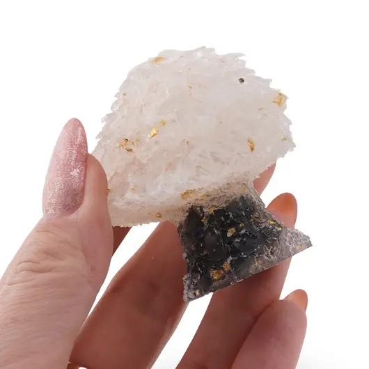 Copac din rasina cu spartura Cristal de stanca si foita de aur, 5cm, imagine 3