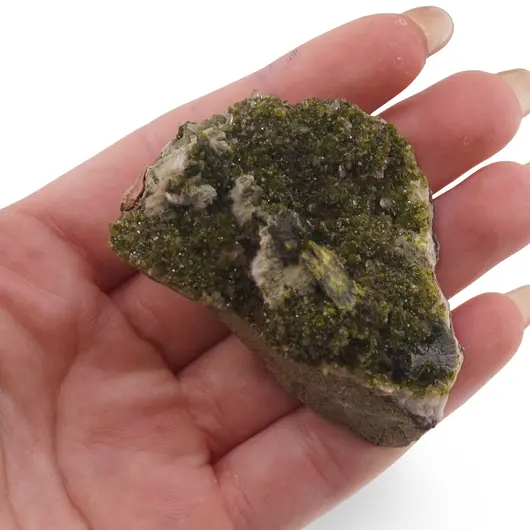 Epidot verde cu cristale de Cuart, 40-70g, imagine 7