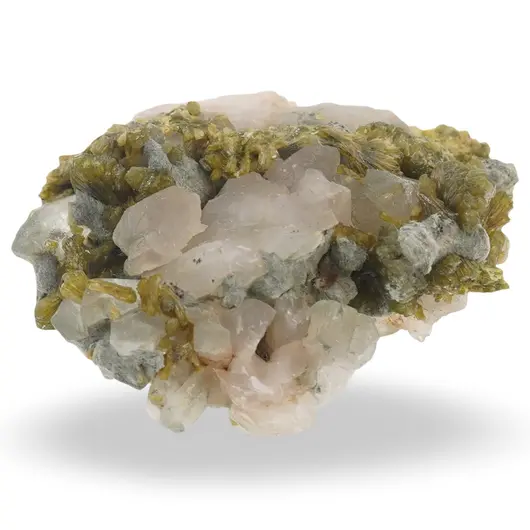 Epidot verde cu cristale de Cuart, 40-70g, imagine 3