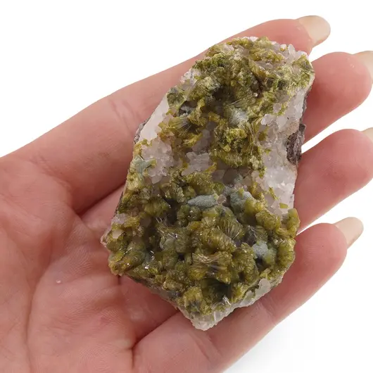 Epidot verde cu cristale de Cuart, 40-70g, imagine 8