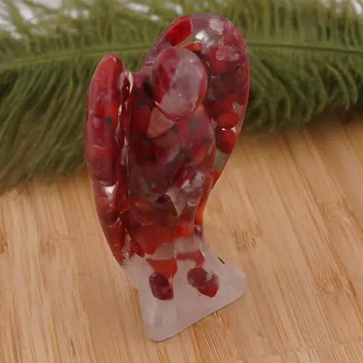 Inger din rasina cu spartura Coral rosu, 68mm, imagine 2