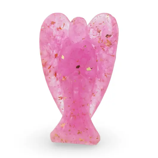 Inger din rasina cu spartura Cuart roz si foita de aur, 68mm