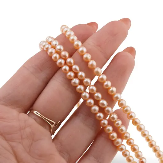 Sirag Perle de cultura crem rotunde 4mm, 39cm, imagine 2