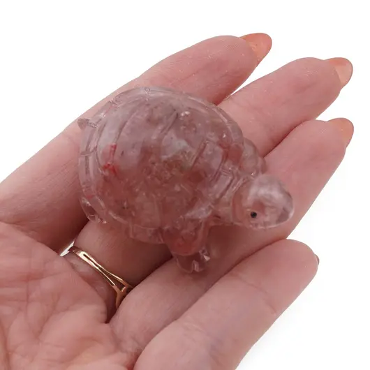 Broscuta din rasina cu spartura Aventurin rosu, 5cm, imagine 3