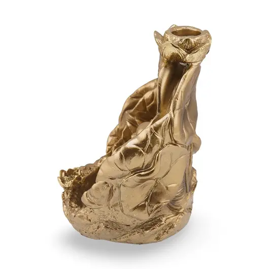 Suport ardere conuri parfumate cascada - backflow cu Buddha vesel, 12,5cm, imagine 2