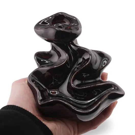 Suport ardere conuri parfumate cascada - backflow, model spirala, 11cm, imagine 4