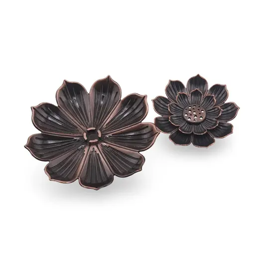 Suport metalic pentru betisoare parfumate model lotus cu piese detasabile, 8cm, imagine 2