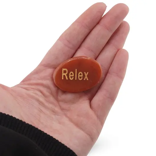 Cristal slefuit Calcit Orange cu afirmatie gravata - Relax, imagine 3