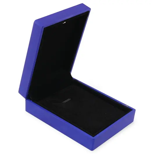 Cutie premium pentru bijuterii cu LED dreptunghiulara, albastra - 9cm, imagine 2