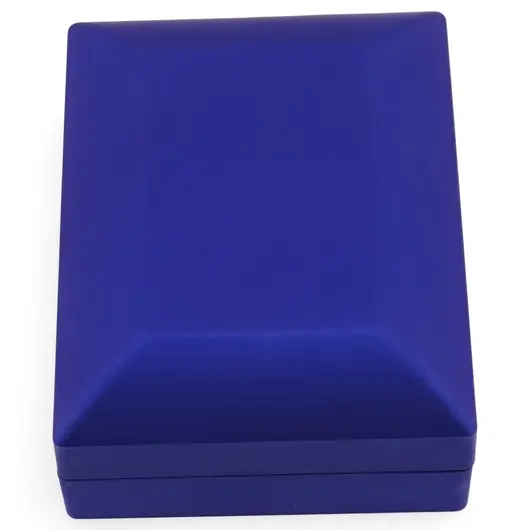 Cutie premium pentru bijuterii cu LED dreptunghiulara, albastra - 9cm