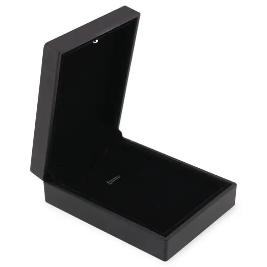 Cutie premium pentru bijuterii cu LED dreptunghiulara, neagra - 9cm, imagine 2