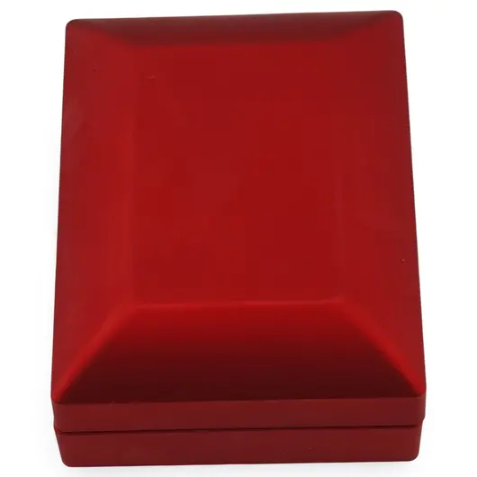 Cutie premium pentru bijuterii cu LED dreptunghiulara, rosie - 9cm