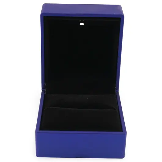 Cutie premium pentru bijuterii cu LED patrata, albastra - 6cm, imagine 3