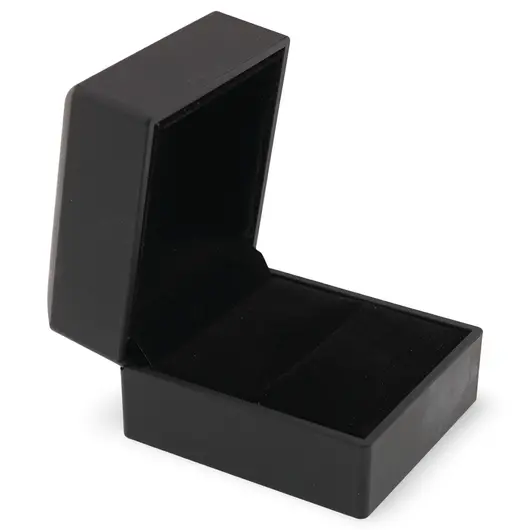 Cutie premium pentru bijuterii cu LED patrata, neagra - 6cm, imagine 2