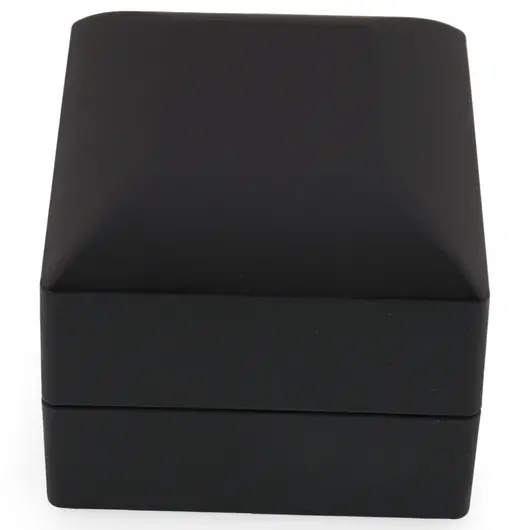 Cutie premium pentru bijuterii cu LED patrata, neagra - 6cm