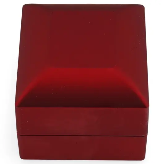 Cutie premium pentru bijuterii cu LED patrata, rosie - 6cm
