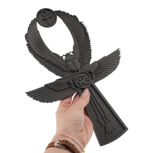 Decoratiune egipteana cu Scarabeu, Ankh si Ochiul lui Horus, 30cm, imagine 3