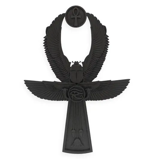 Decoratiune egipteana cu Scarabeu, Ankh si Ochiul lui Horus, 30cm