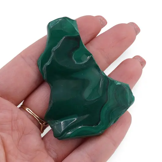 Felie slefuita unicat din Malachit natural, M1, imagine 3