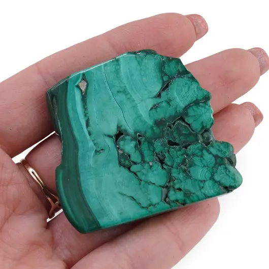 Felie slefuita unicat din Malachit natural, M4, imagine 3