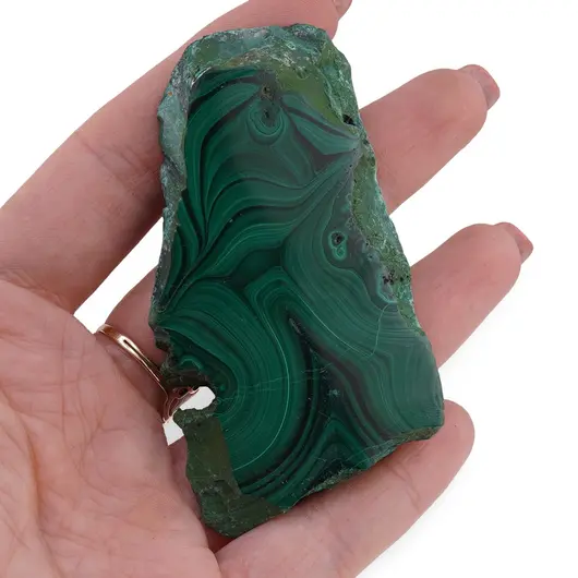 Felie slefuita unicat din Malachit natural, M5, imagine 2